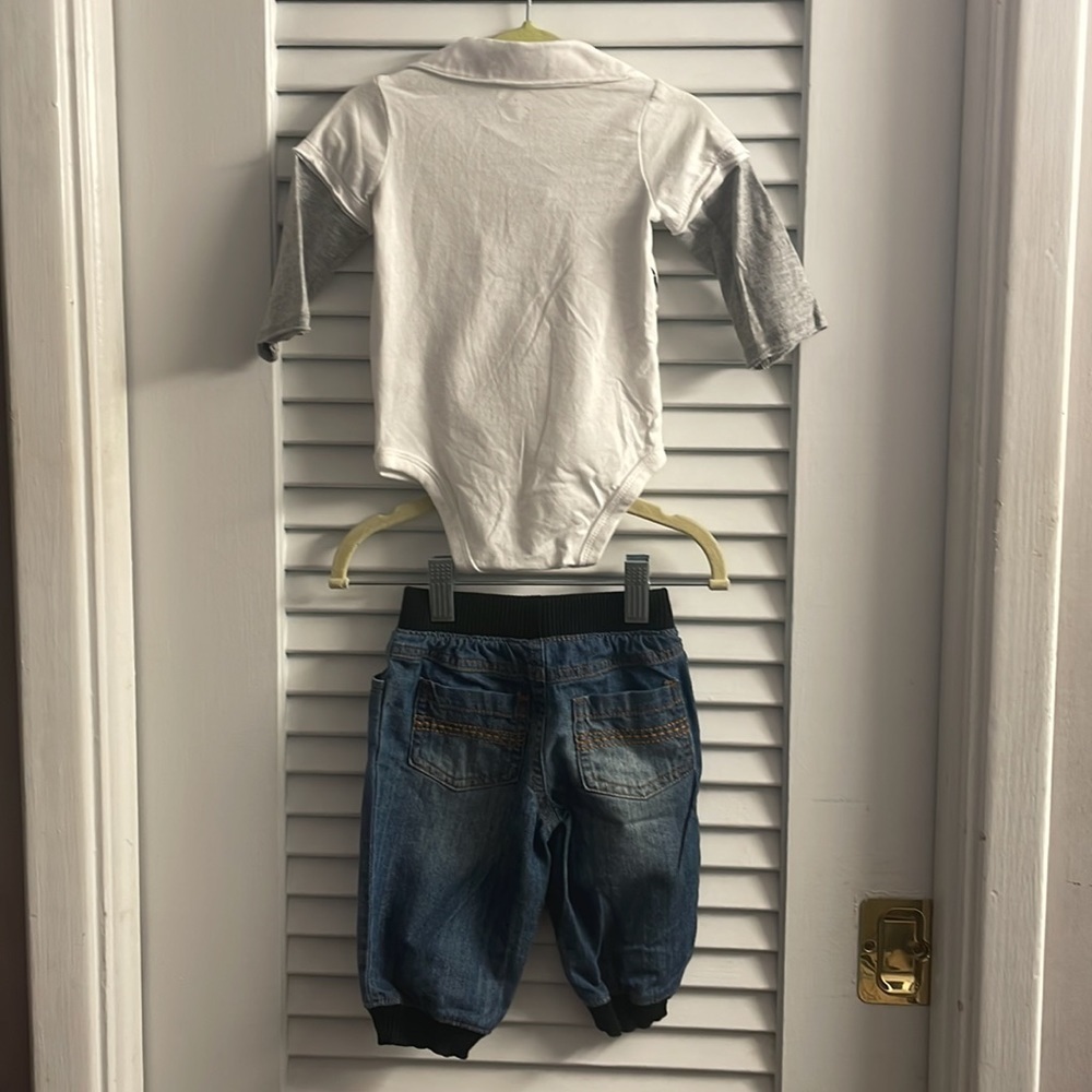 Amy Coe Distressed Punk Rocker Onesie & Jeans. Size 3-6M. EUC - Picture 7 of 7